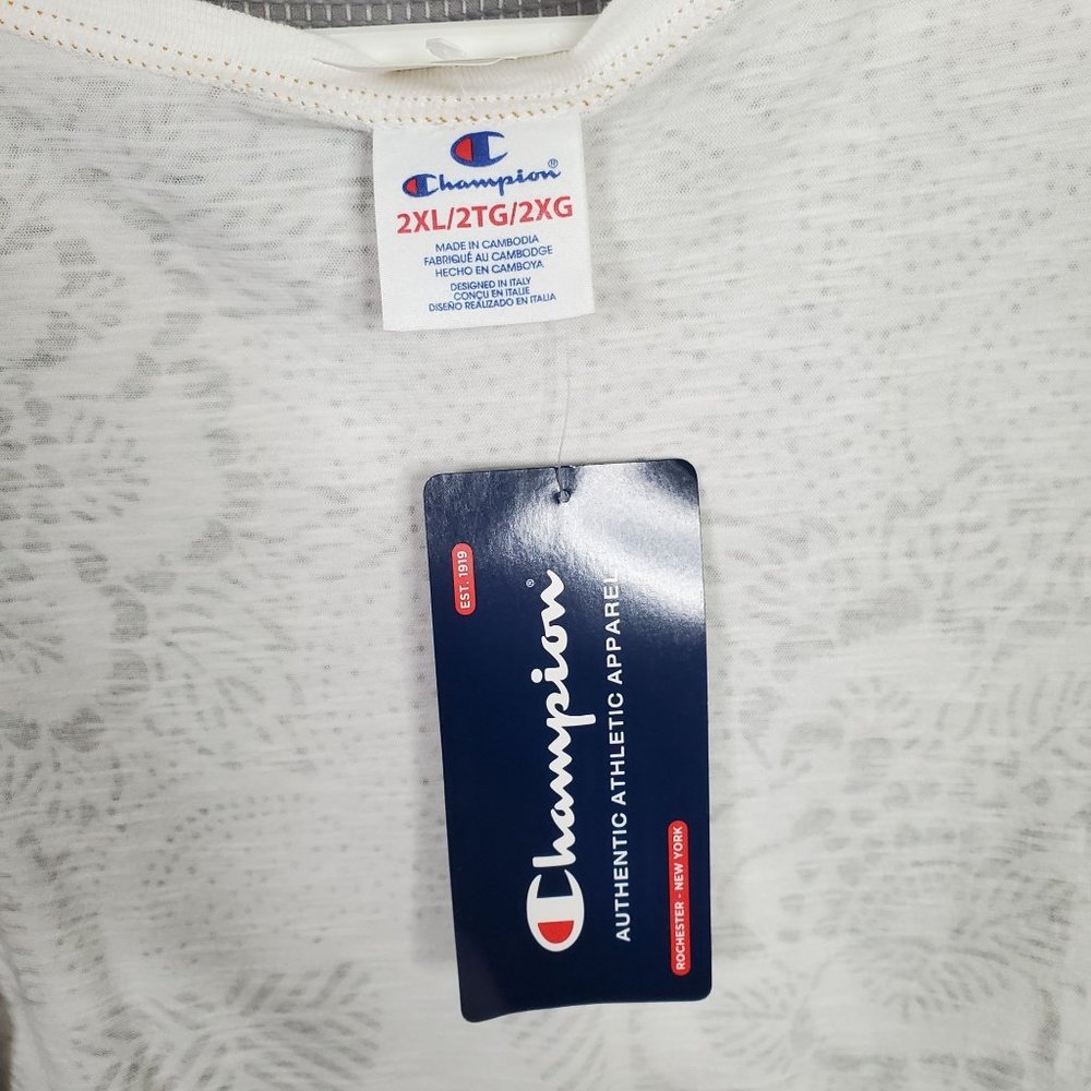 Champion NWT Womens Size XL Shirt Tee Hi Low Hem Short Sleeves European Fit - Picture 6 of 7